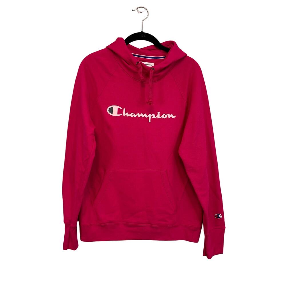 Champion Hoodie Womens M Medium Pink Pullover Athletic Sweatshirt Cotton Blend